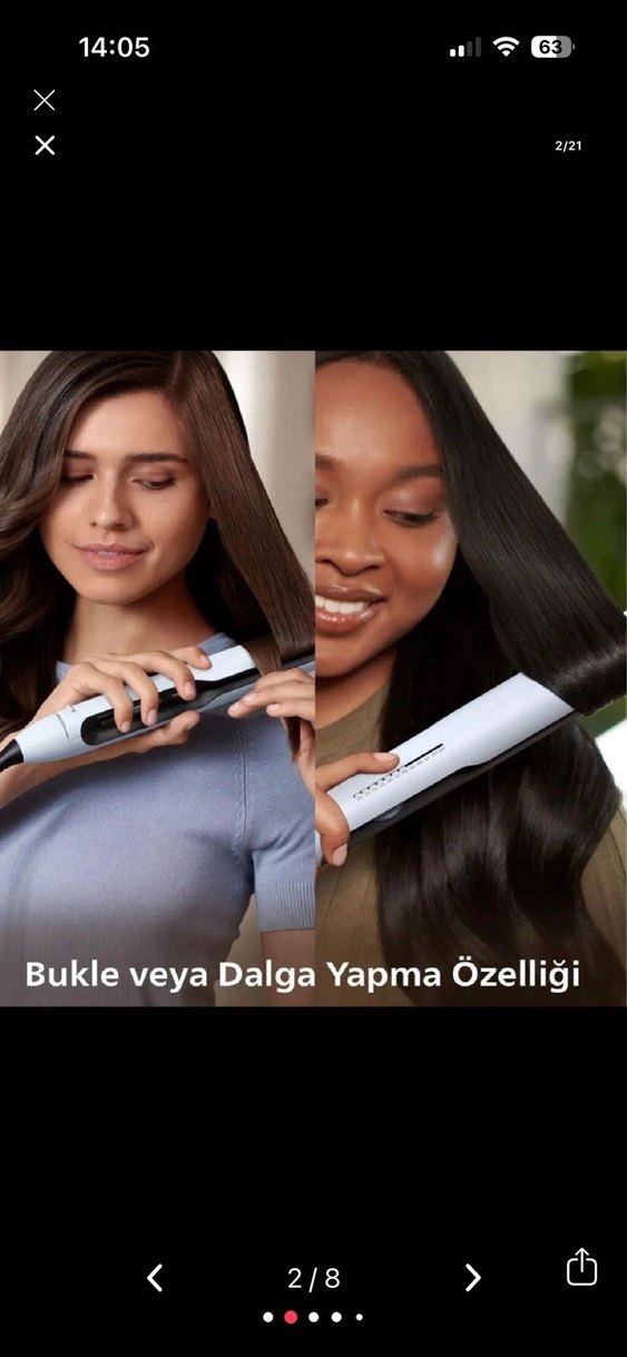 Philips Beyaz Gri Saç Düzleştirici - Görsel 2