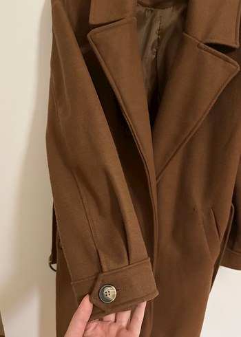 Kahverengi Süet Midi Kadın Kaban - Görsel 2