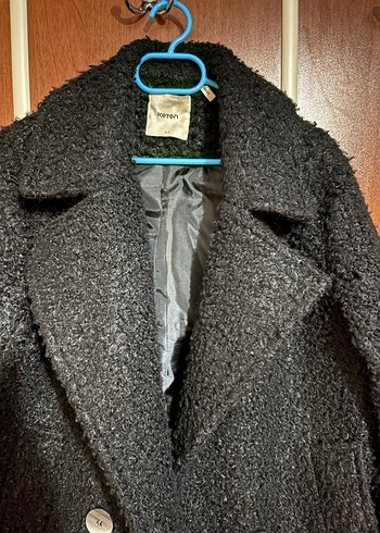 Siyah Çift Düğmeli Kadın Kaban - Görsel 2