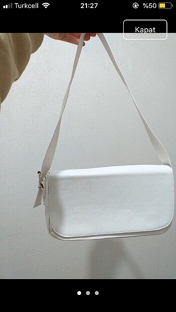 beyaz çanta