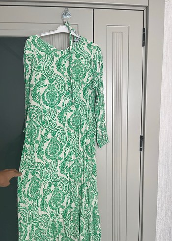 Yeşil Bohem Uzun Kollu Uzun Elbise - Görsel 3