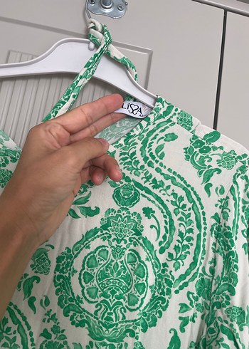 Yeşil Bohem Uzun Kollu Uzun Elbise - Görsel 2