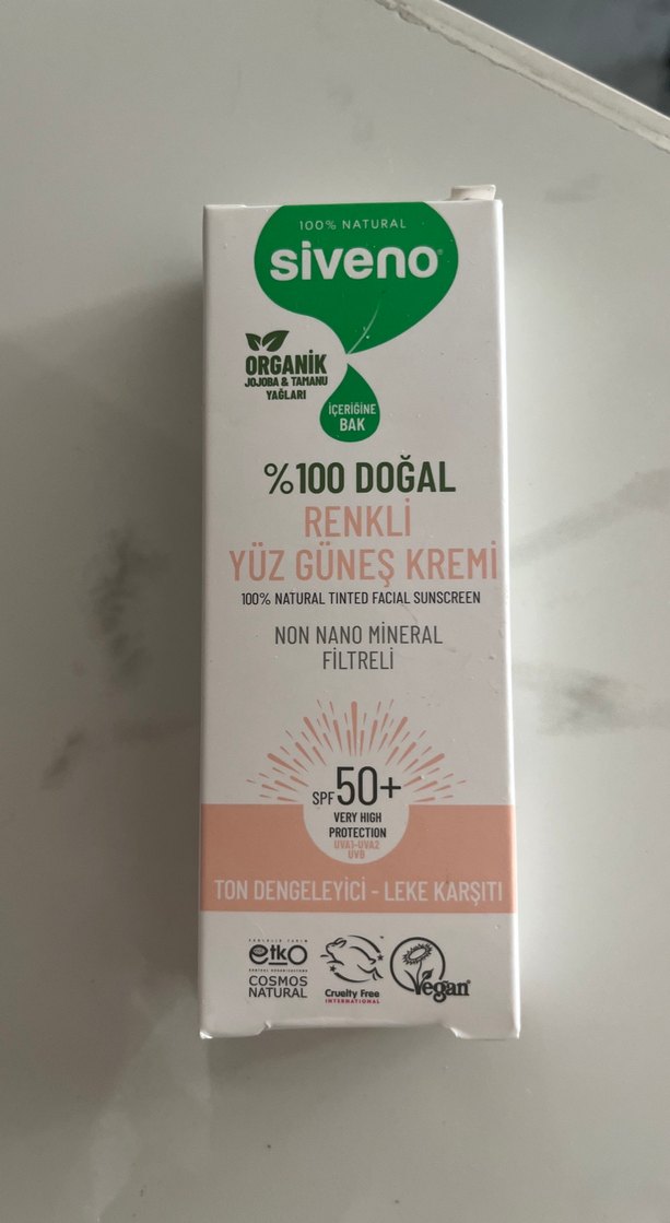 Siveno SPF 50+ Renkli Organik Yüz Güneş Kremi - Görsel 2