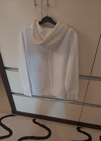 Beyaz erkek Kapüşonlu Sweatshirt - Görsel 3