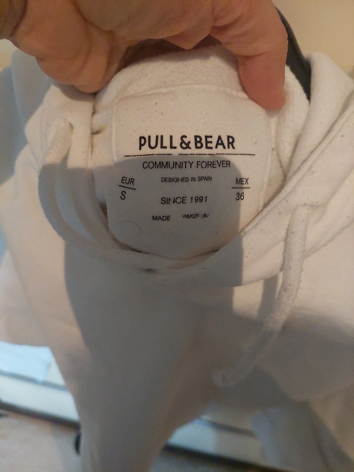 Beyaz erkek Kapüşonlu Sweatshirt - Görsel 2