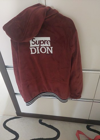 Erkek  Siyah Fermuarlı Sweatshirt çift taraflı kışlık kalın - Görsel 5