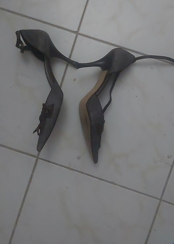 Kahverengi Deri Stiletto Topuklu Kadın Ayakkabı - Görsel 3