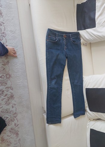 Düğmeli Mavi Kadın Denim Pantolon ipekyol - Görsel 3