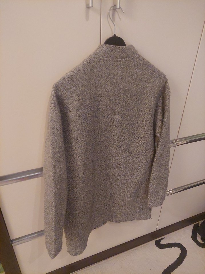 Gri kadın kaban ceket  markalı - Görsel 4