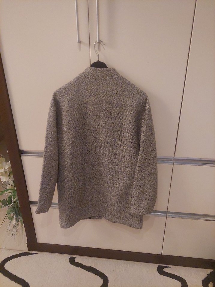 Gri kadın kaban ceket  markalı - Görsel 5