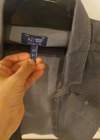 Düğmeli antrasit şık  Denim Erkek Gömlek - Görsel 5