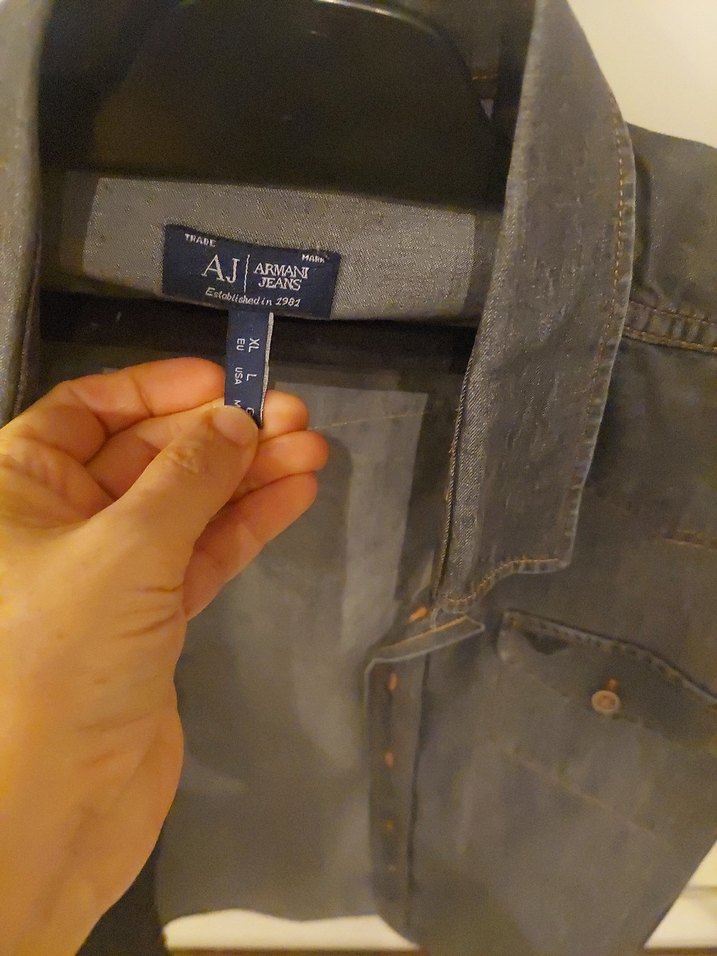 Düğmeli antrasit şık  Denim Erkek Gömlek - Görsel 5