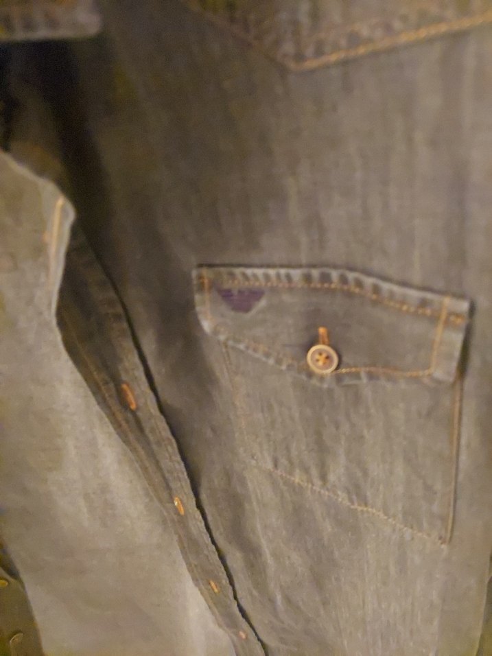 Düğmeli antrasit şık  Denim Erkek Gömlek - Görsel 2