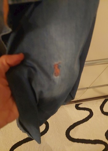 Düğmeli Mavi Denim erkek Gömlek - Görsel 3