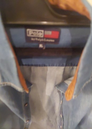 Düğmeli Mavi Denim erkek Gömlek - Görsel 4