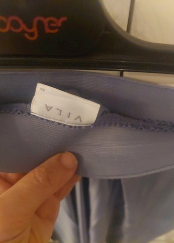 Gri  lila Pilili Midi Kadın Etek - Görsel 3