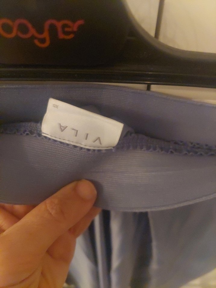 Gri  lila Pilili Midi Kadın Etek - Görsel 3