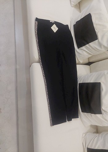 Kadın Siyah Spor Kumaş Pantolon - Görsel 4