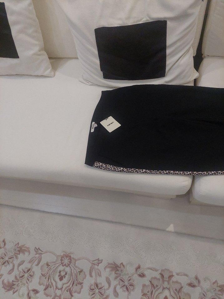 Kadın Siyah Spor Kumaş Pantolon - Görsel 3