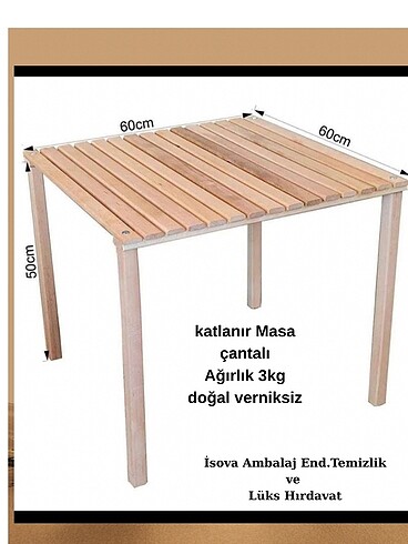 Ahşap katlanır masa