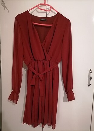 Trendyolmilla bordo elbise 