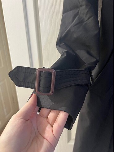 Kadın Siyah Trençkot - Görsel 2