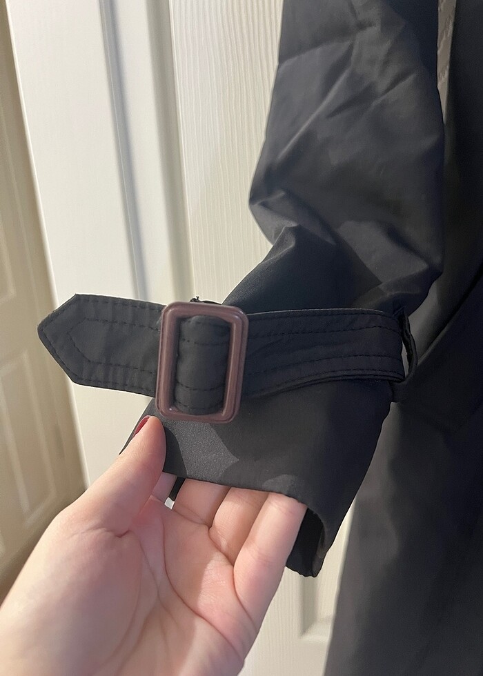 Kadın Siyah Trençkot - Görsel 2