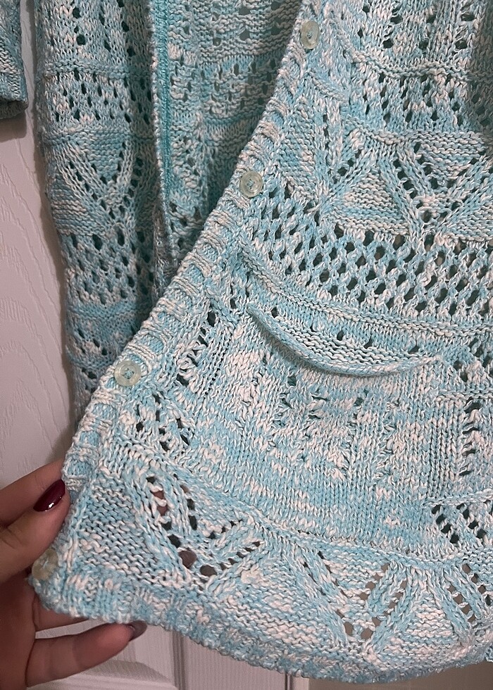 Turkuaz Kadın Hırka - Görsel 3