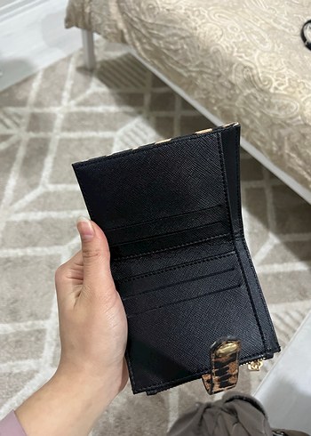 Kahverengi Leopar Desenli Kadın Deri Cüzdan - Görsel 2