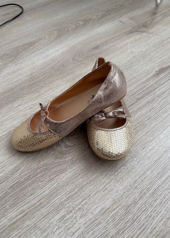 Kız Çocuk gold pullu Fiyonklu Babet - Görsel 2