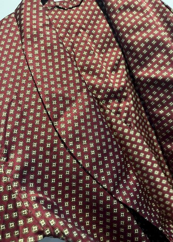 Bordo Drapeli Erkek Pijama Üstü - Görsel 2