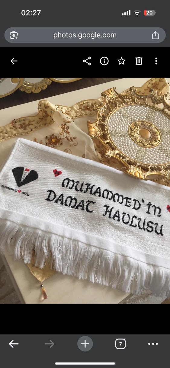 Etamin Nakışlı Beyaz Damat Havlusu - Görsel 3