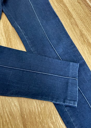 Kadın Mavi kot dar tayt Fermuarlı Pantolon - Görsel 2