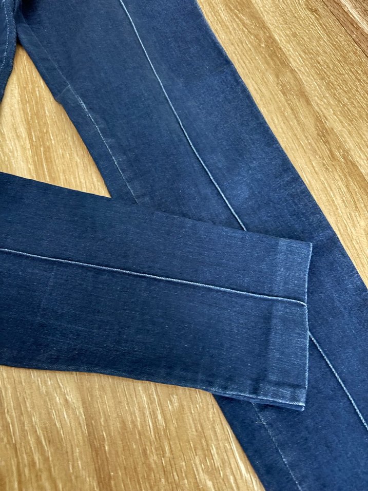 Kadın Mavi kot dar tayt Fermuarlı Pantolon - Görsel 2