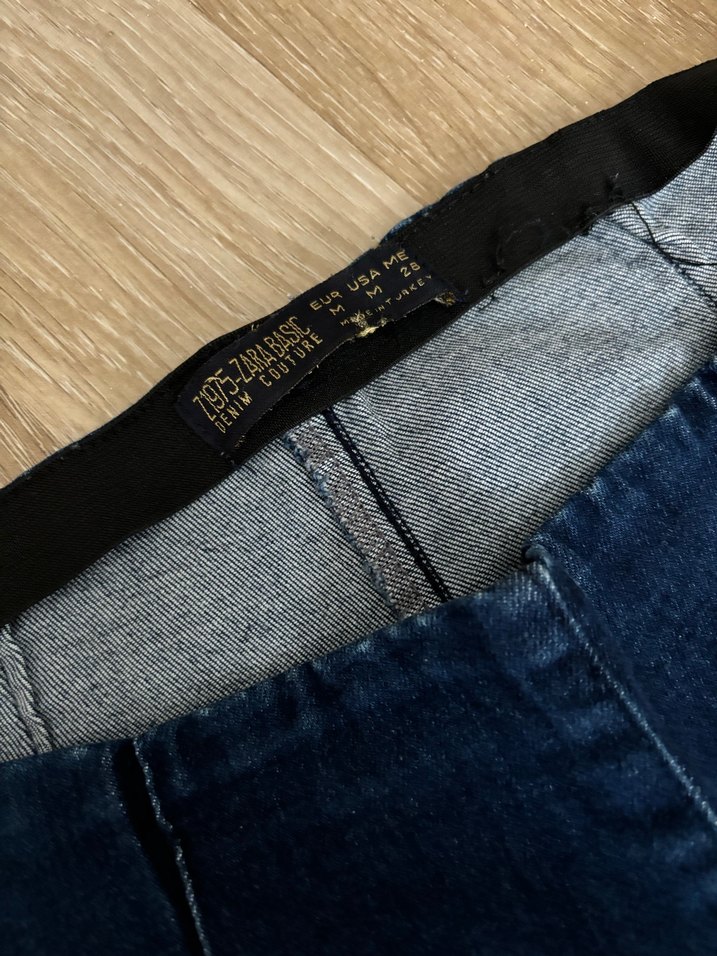 Kadın Mavi kot dar tayt Fermuarlı Pantolon - Görsel 3