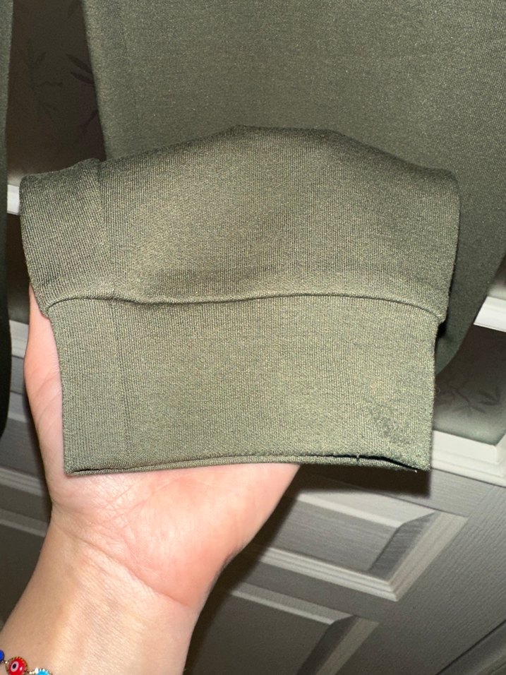 Kemerli Yeşil Kadın Rahat Eşofman Altı - Görsel 3