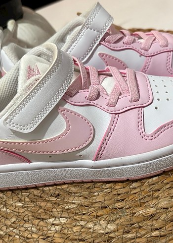 Kız Çocuk Pembe Bağcıklı Cırt Cırtlı Spor Ayakkabı - Görsel 5