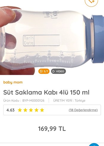 Pastel Mavi Bebek Süt Saklama Kabı - Görsel 2