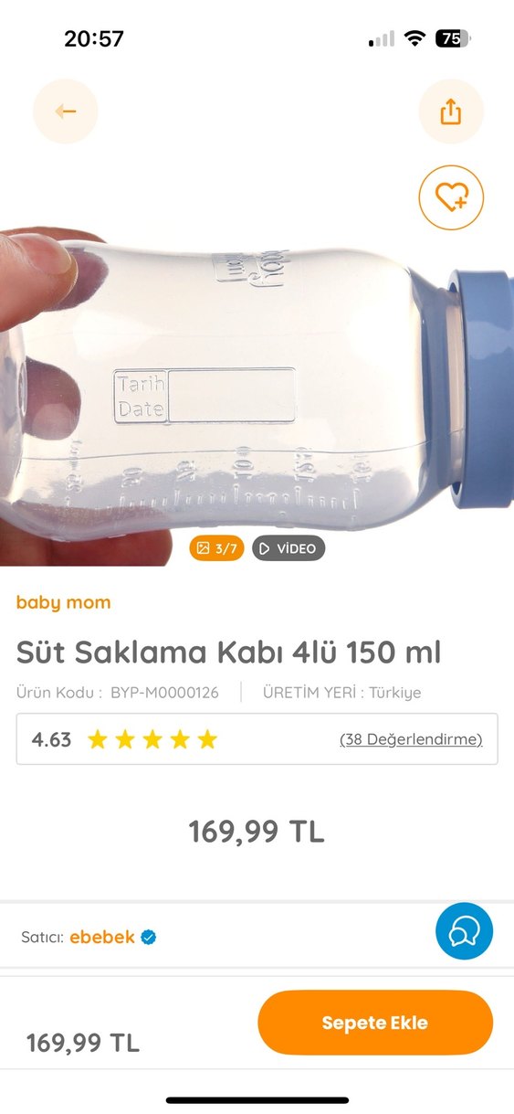 Pastel Mavi Bebek Süt Saklama Kabı - Görsel 2