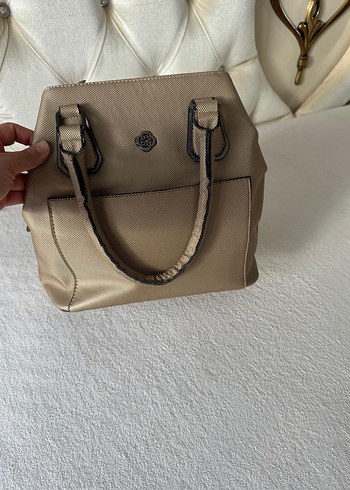 Bej Deri Fermuarlı Kadın Çanta - Görsel 2