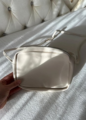 Beyaz Deri Kadın Çapraz Çanta - Görsel 2