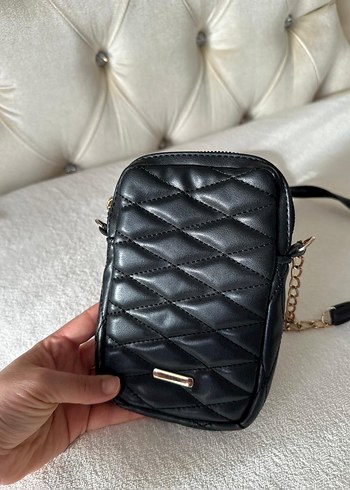 Siyah Deri Fermuarlı Kadın Çanta - Görsel 2