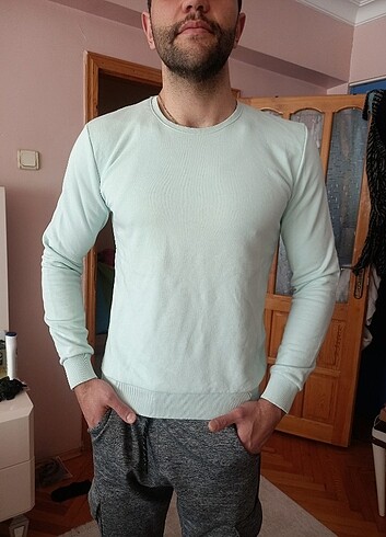l Beden turkuaz Renk Sweatshirt