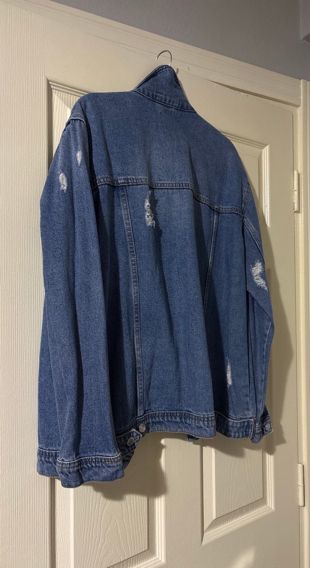 Kadın Mavi Rahat Kesim Kot Ceket - Görsel 3