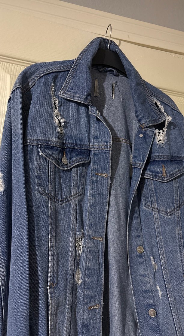 Kadın Mavi Rahat Kesim Kot Ceket - Görsel 2