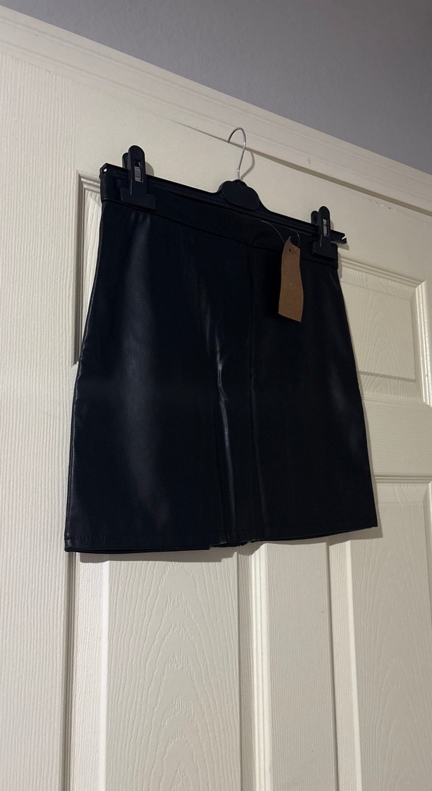 Siyah Deri Kemerli Mini Etek - Görsel 3