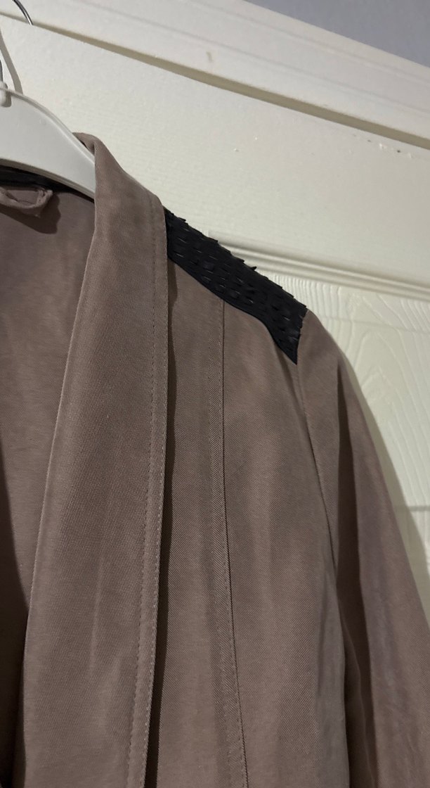 Network Bej Süet Kadın Ceket, Midi Boy - Görsel 3