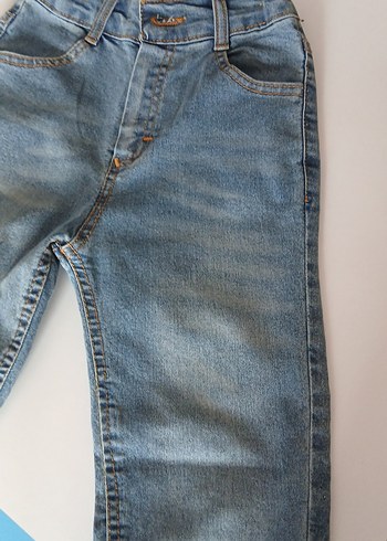 6 Yaş Beden mavi Renk Erkek Çocuk Elastik Bel Denim Pantolon