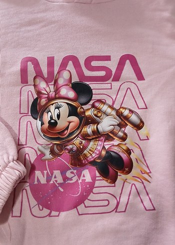 Kız Çocuk Pembe Kapüşonlu Baskılı Sweatshirt - Görsel 3