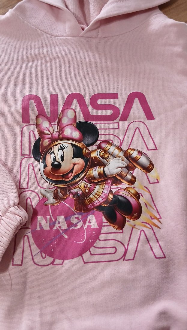 Kız Çocuk Pembe Kapüşonlu Baskılı Sweatshirt - Görsel 3